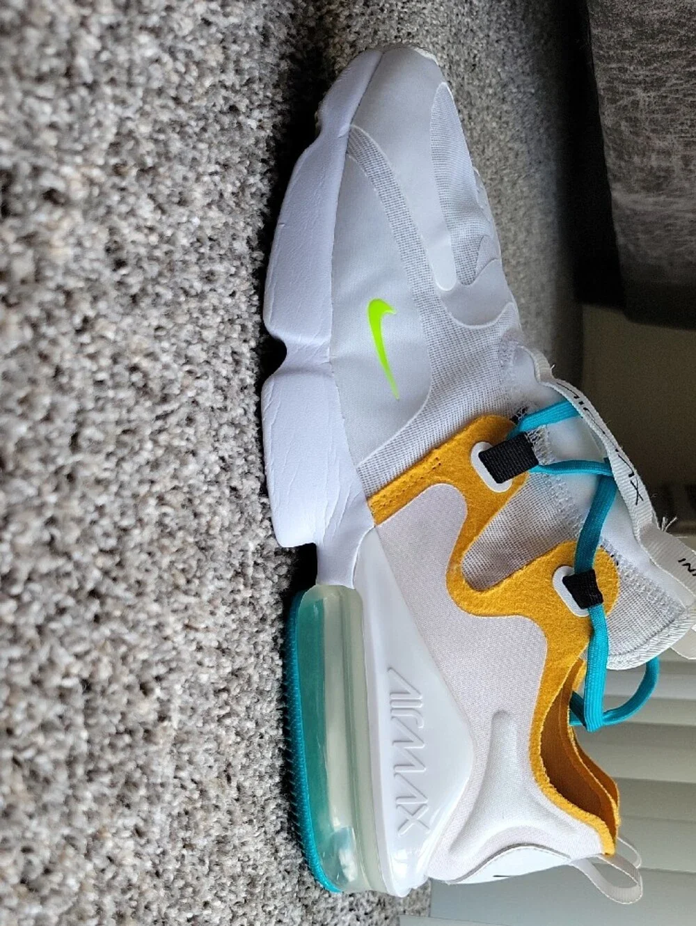 Nike White Teal Yellow Accent Running Sneakers
